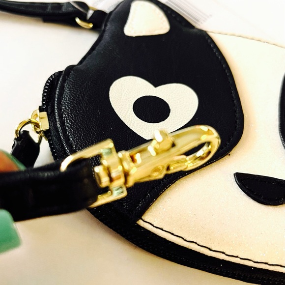 Betsey Johnson Crazy Cat Lady Card Coin Purse Wristlet Quirky Kitty Glitter NEW - Picture 9 of 13